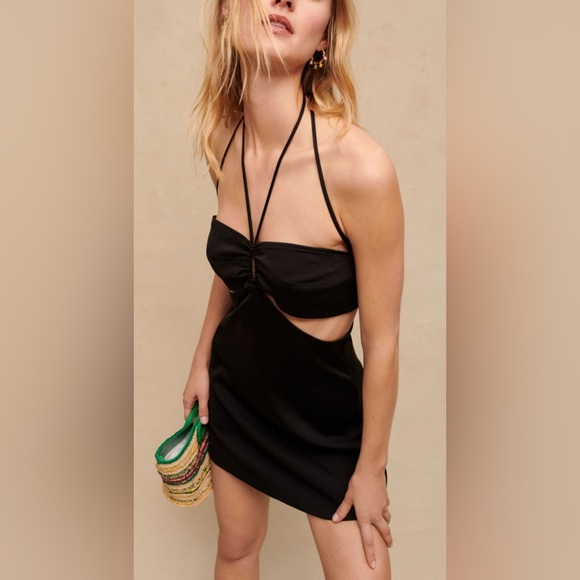 NWT Maje Black Bandeau Mini dress with cut-outs Size M - Picture 3 of 16